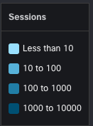 **Figure 3: ** Legend for RA VPN sessions heat map