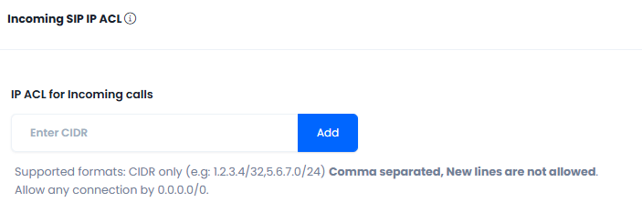 IP ACL for Inbound SIP traffic