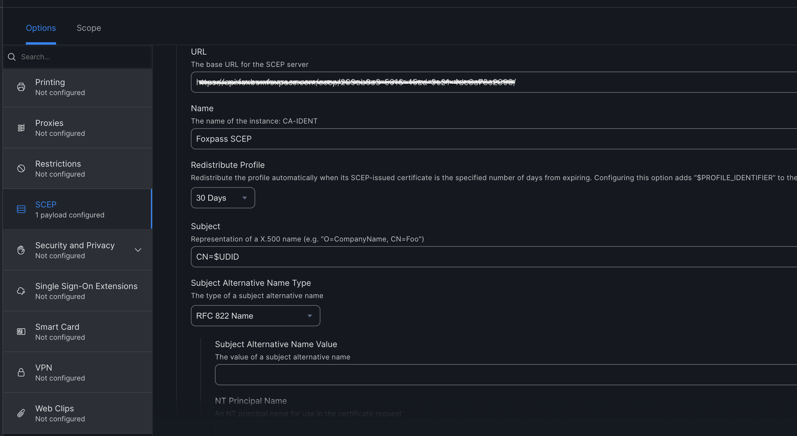 Configure SCEP