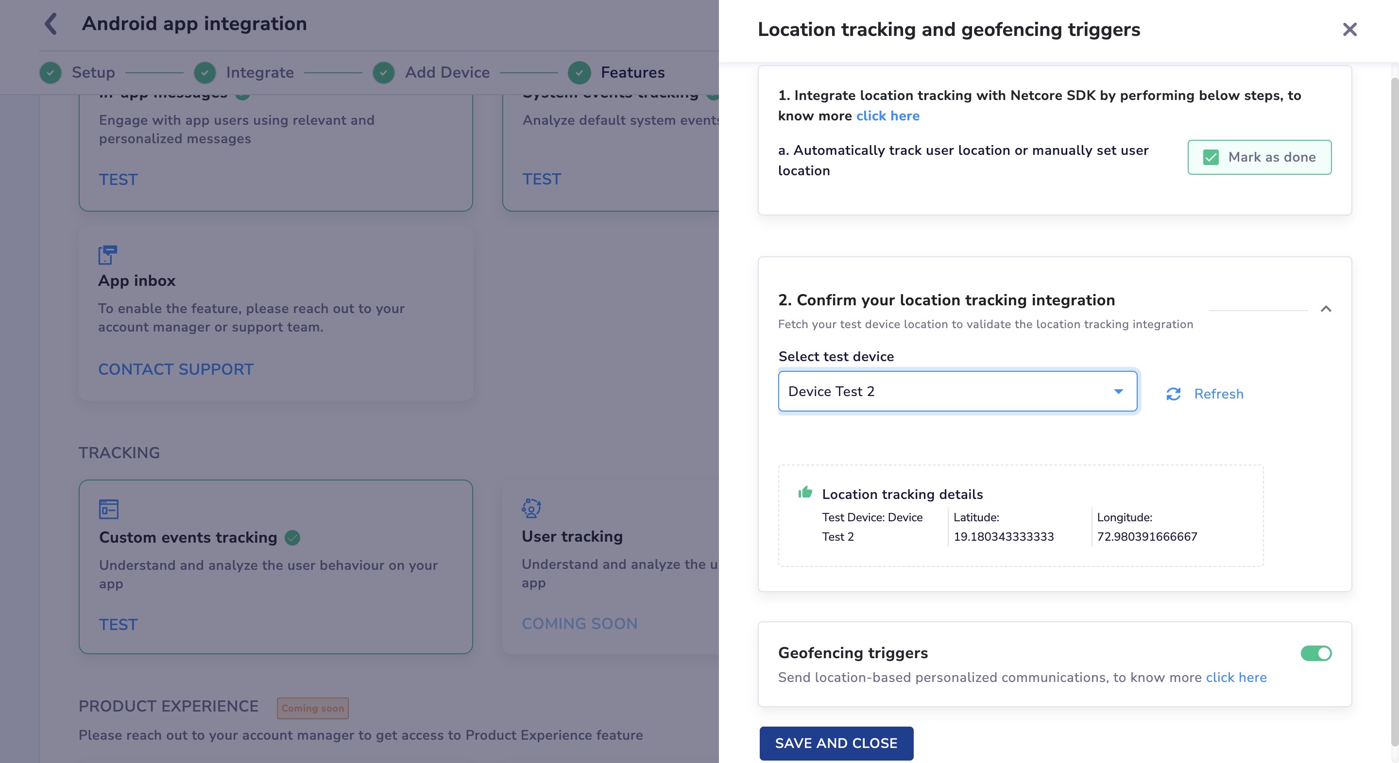 Integrate Location Tracking and geofencing with Netcore SDK