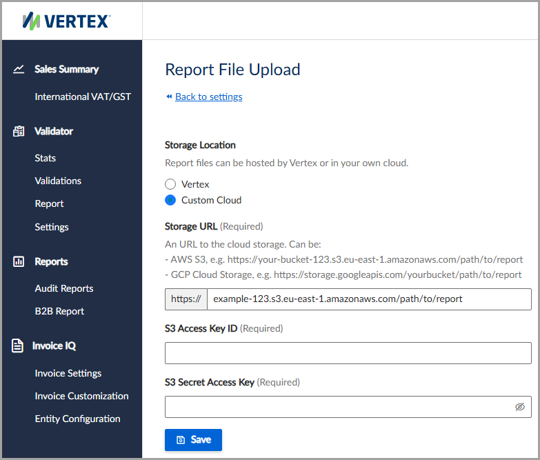 You can use a custom cloud storage location, such as Amazon Web Services.