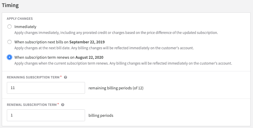 Term Renewal Change Example