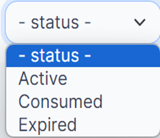 Figure 144: The Status that are available.