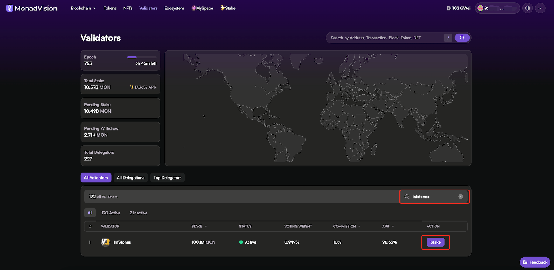 Search for InfStones Validator