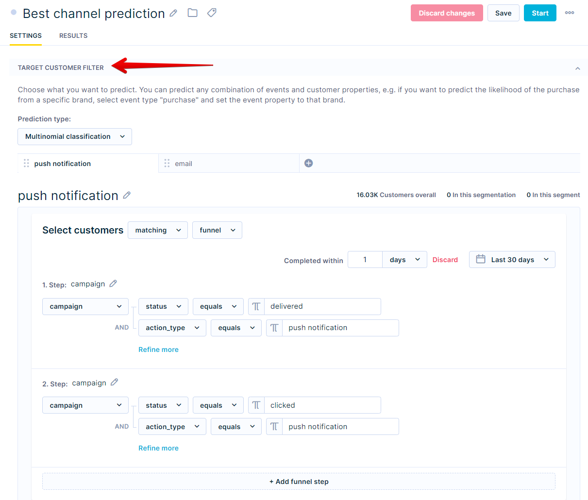 Custom prediction - multinomial classification configuration