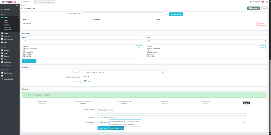 The customer receives and email with a secire link to the ivoice, and selects it. 