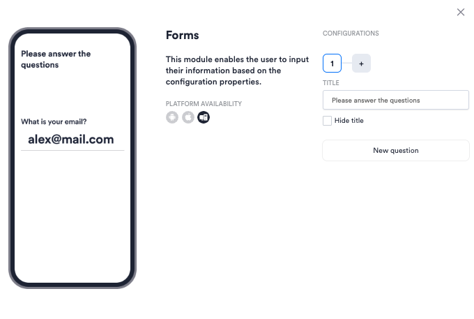 Configuration of Forms module