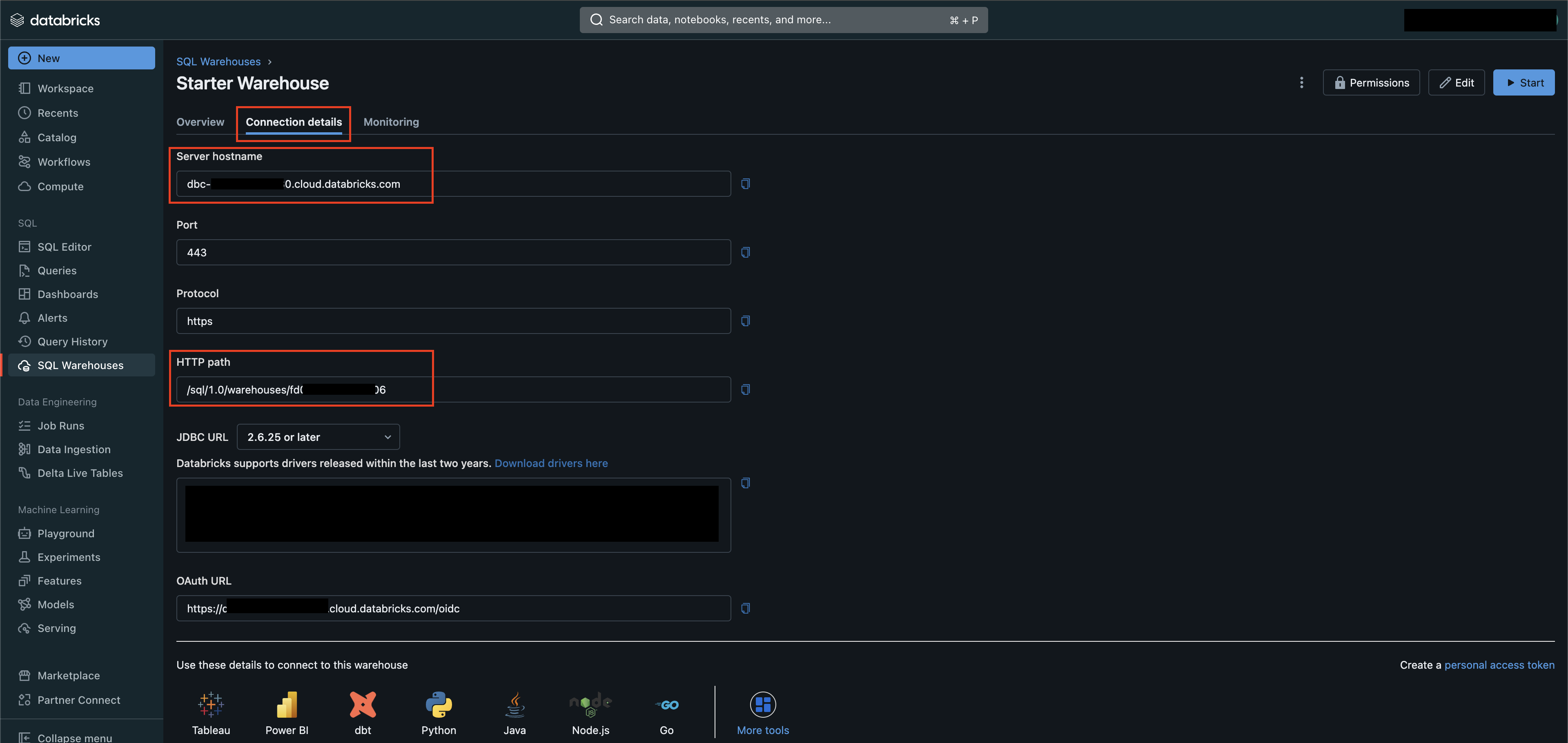 Retrieve Server hostname and HTTP path parameters