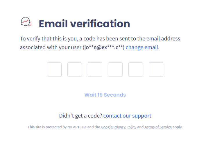 Screenshot with the email verification code added