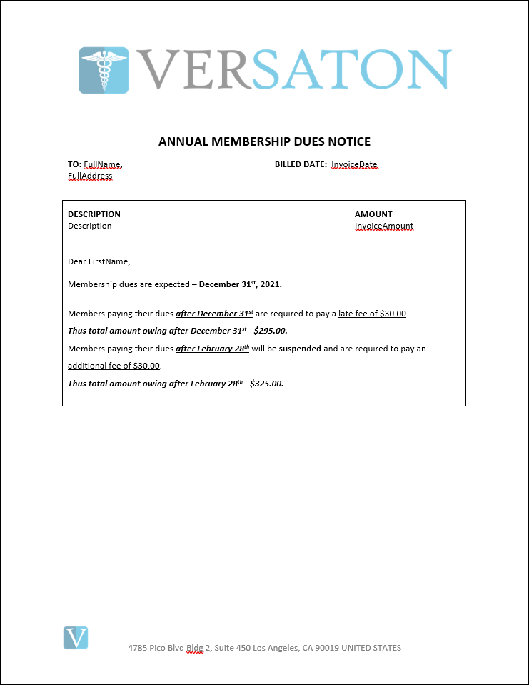 Viewing an example of a Word template merging with a report