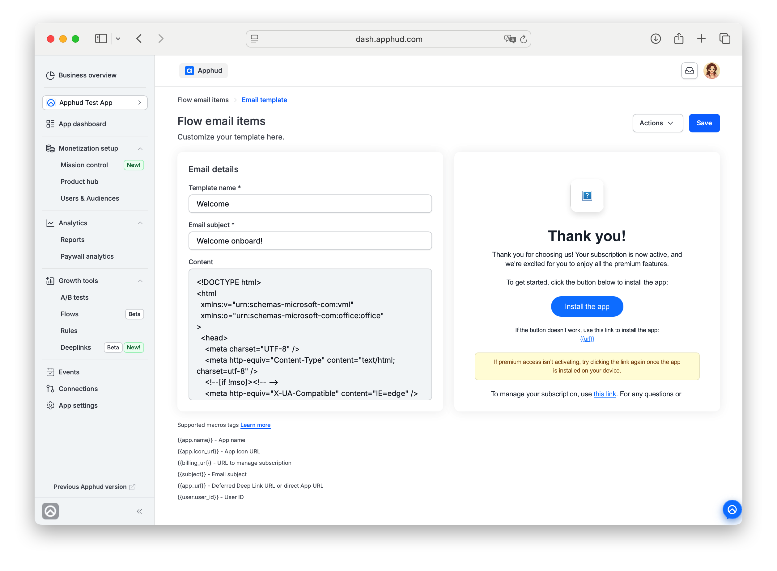 Apphud - Flow Email Templates