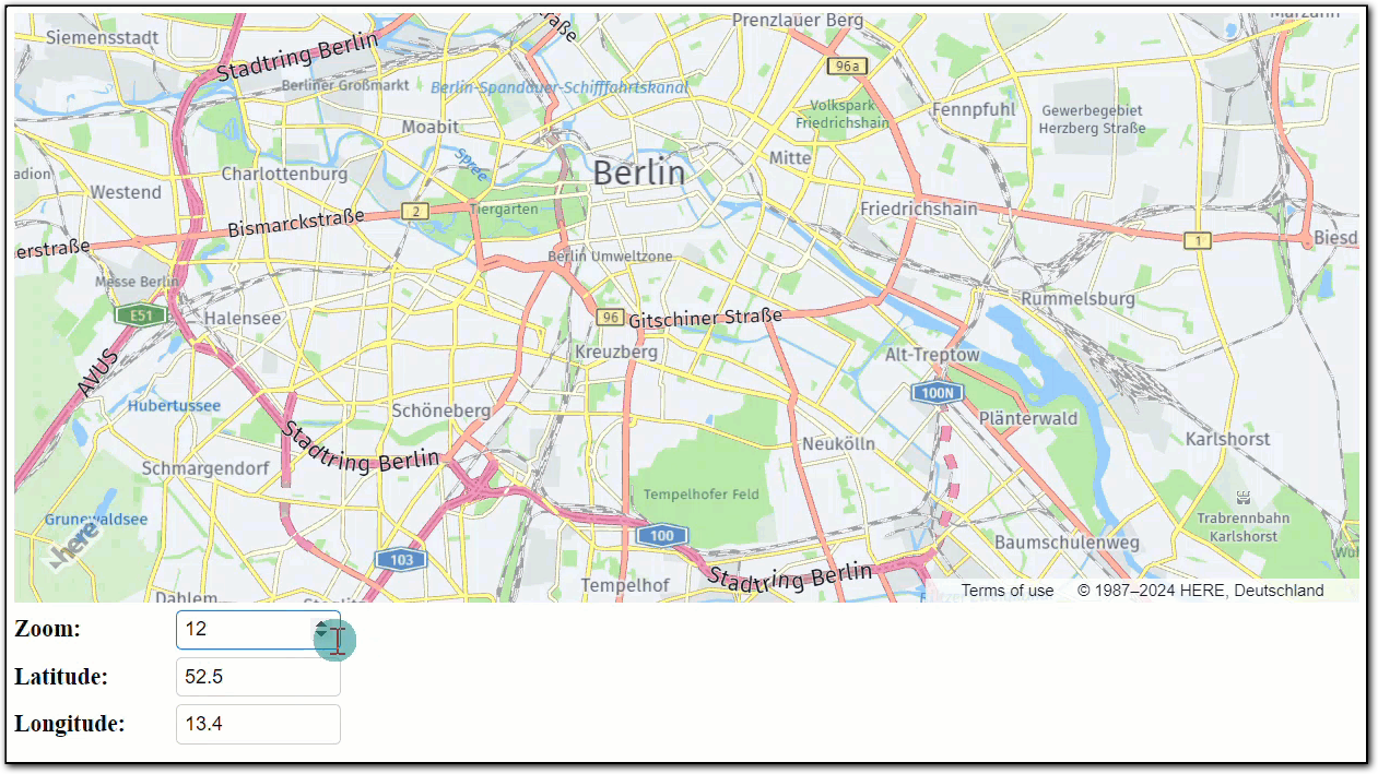 Map component that reacts to input