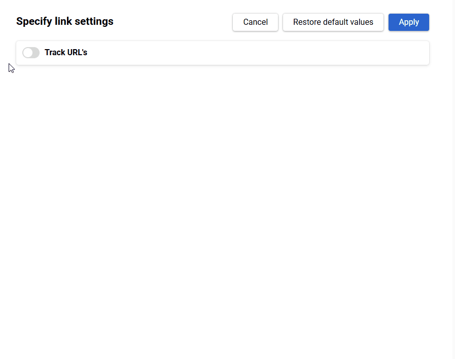 Specify link settings
