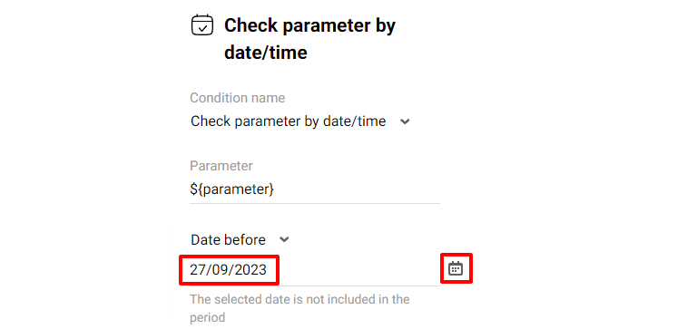 Date before settings
