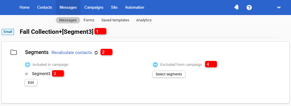 Campaign Segments Screen