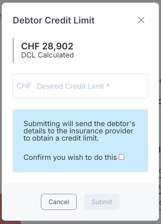 The cover request modal when no request exists