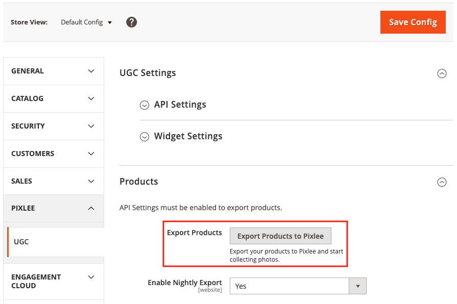 Product Export Button