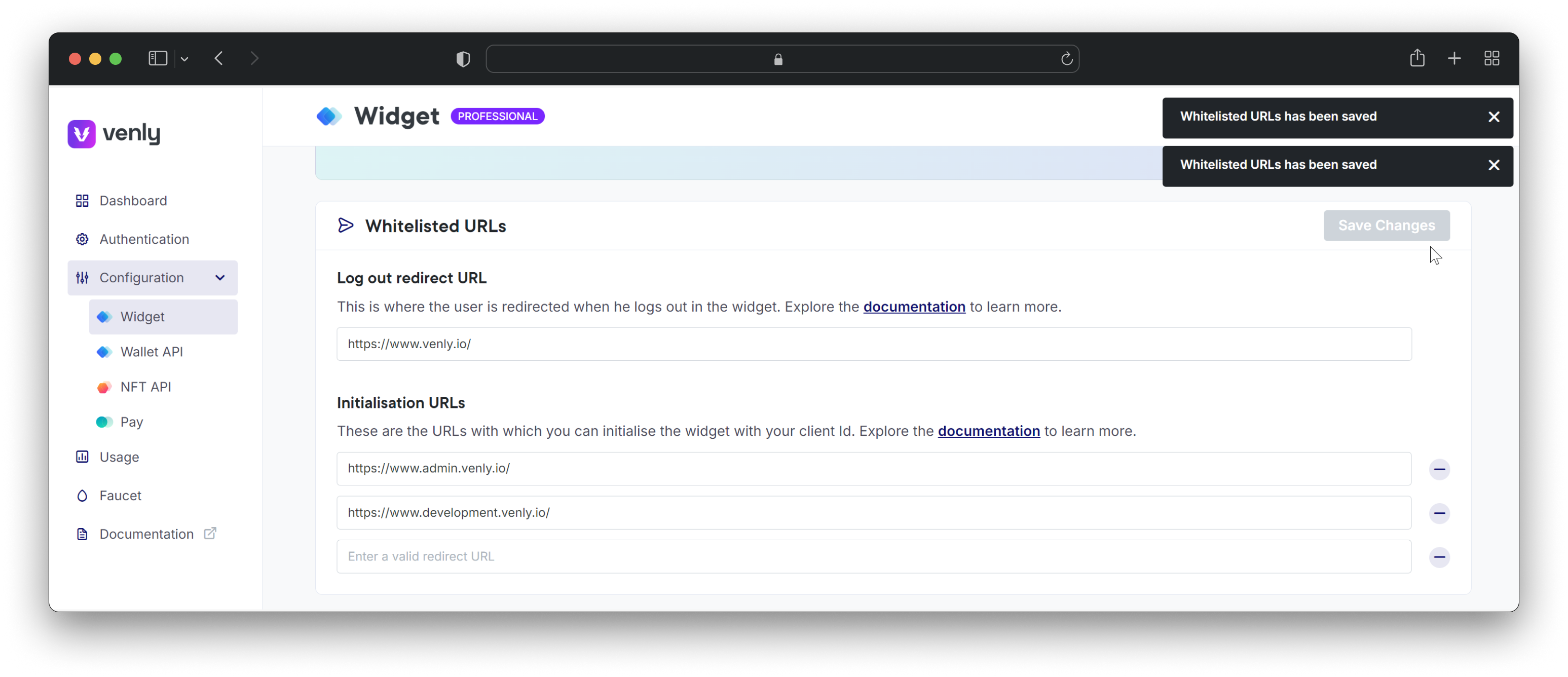 Whitelisting Domains