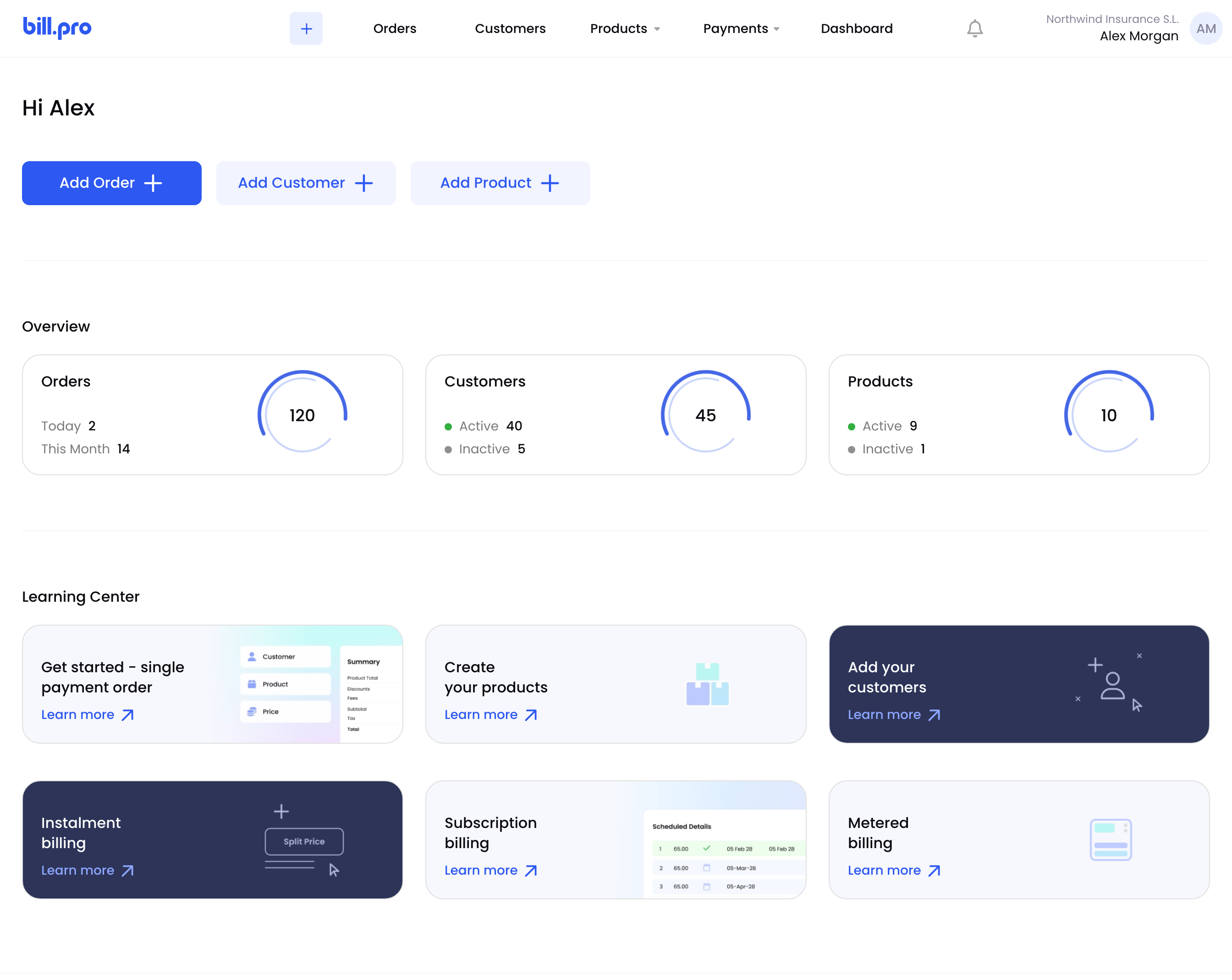 The Home page