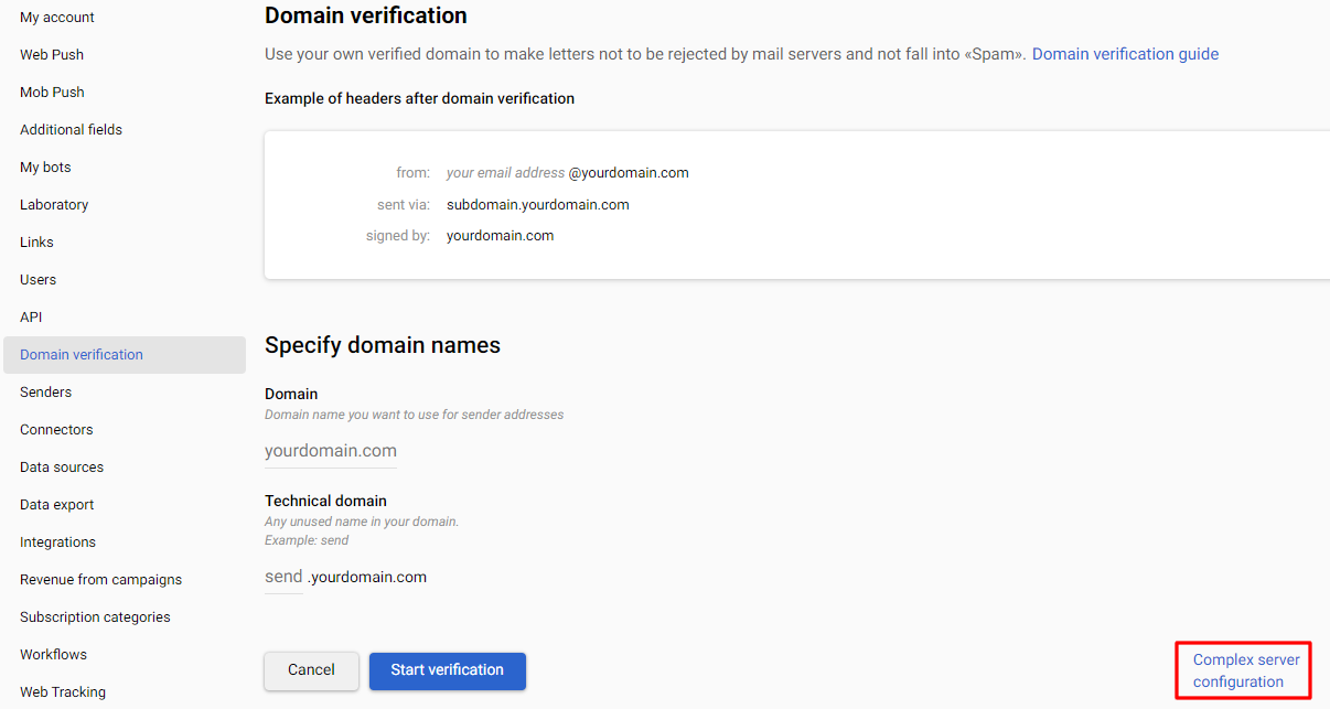 Complex server configuration