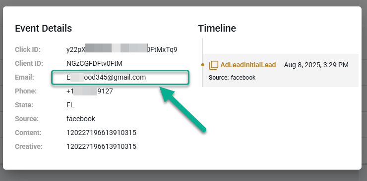 Use the email from your Facebook lead as the refId in future conversions to link them to the same customer journey.