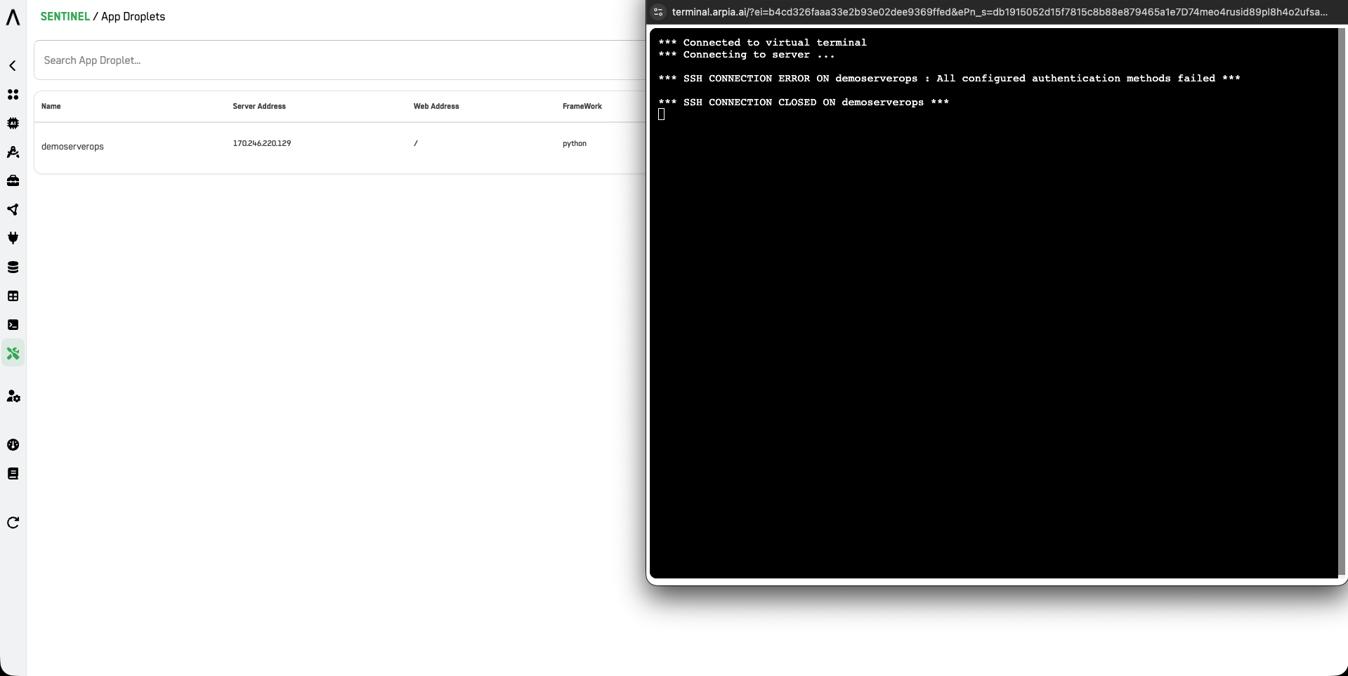 App Droplet Interface
