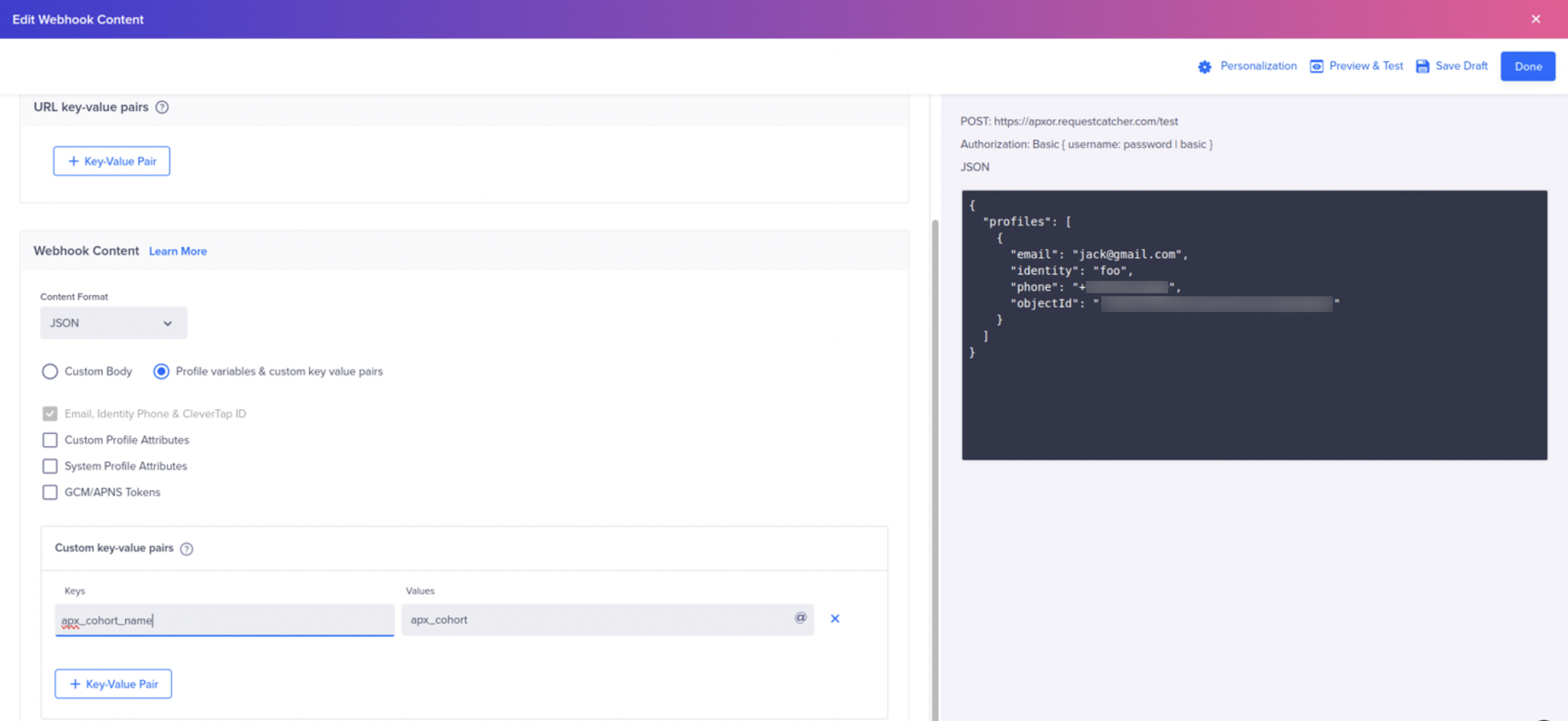 Webhook Content