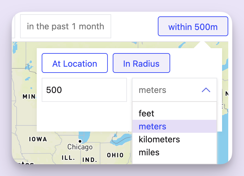 Reaching an audience that has been within 500 meters of the location.