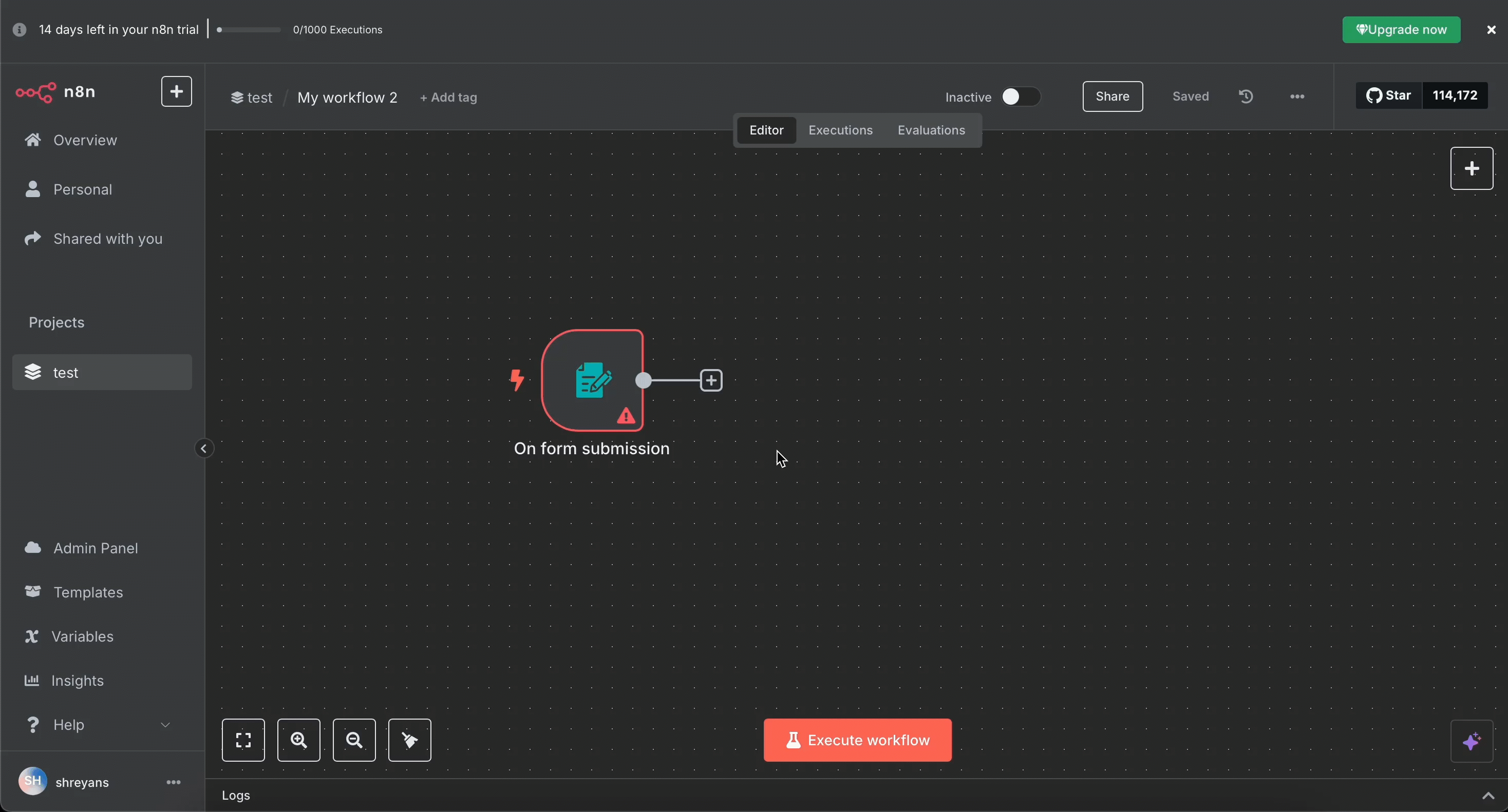 Configure the HTTP Request node with CleverTap's endpoint and headers.