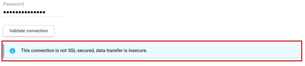 Connection is not SSL-secured