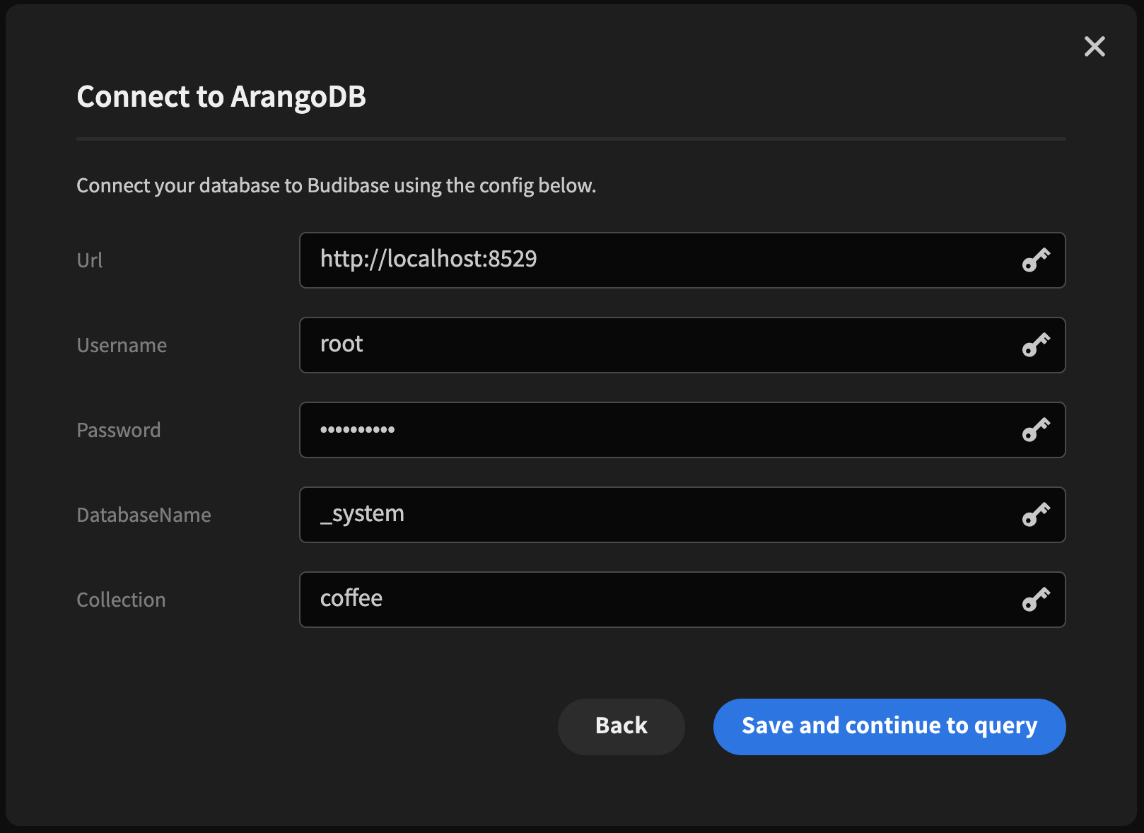 ArangoDB connection info