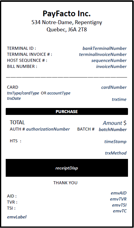 Sample English Receipt