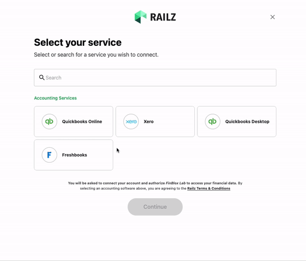 Railz Connect Authorization Flow. Click to Expand.