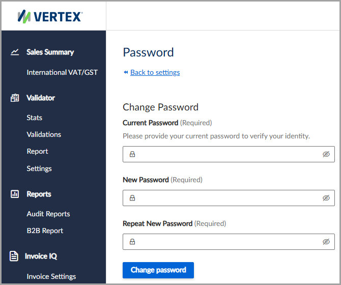 Change your current password at any time.
