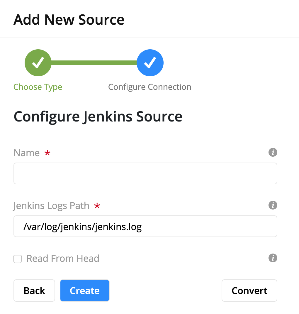 Jenkins Log Configuration Form