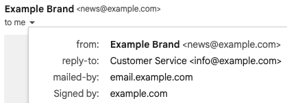 Email header showing aligned From Address and sender domains