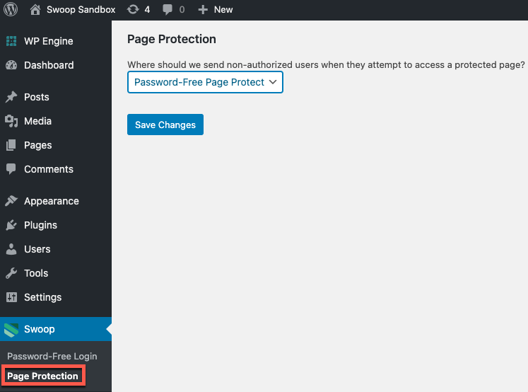 Swoop WP - Protected Pages.png