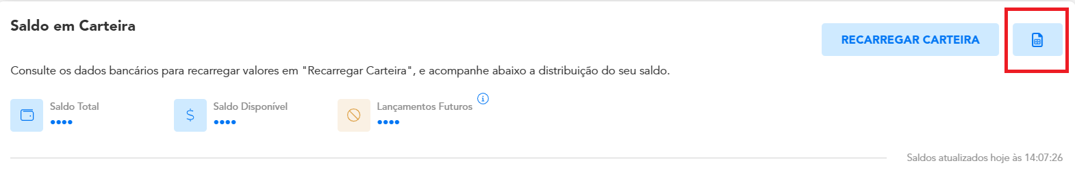 Botão para exportar relatórios