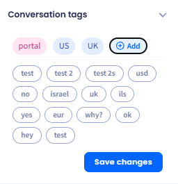 Scrreenshot of the dialog for adding conversation tags