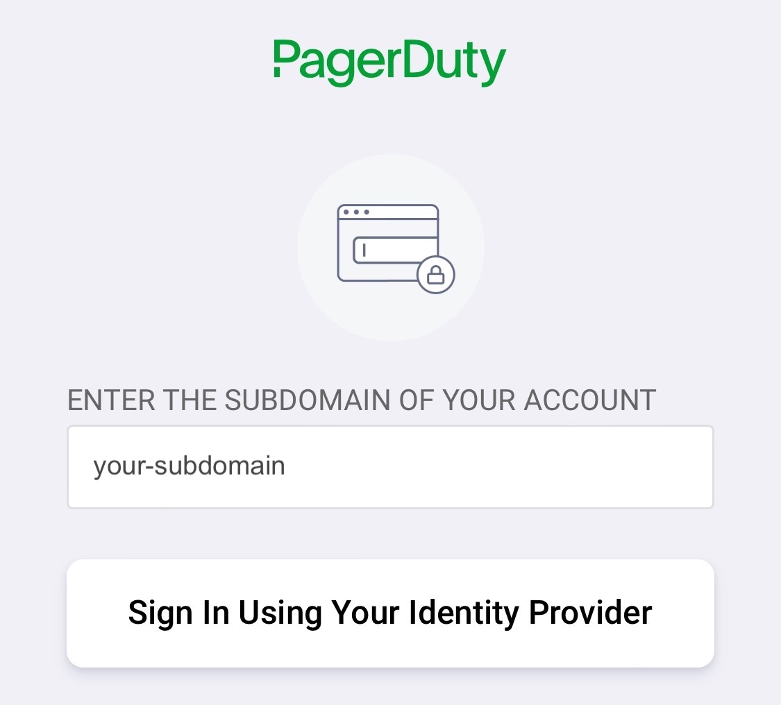 Enter your account's subdomain 1125