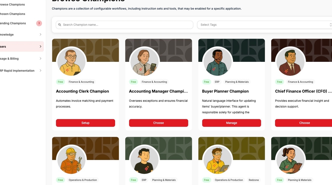 Champion Web Experience Dashboard