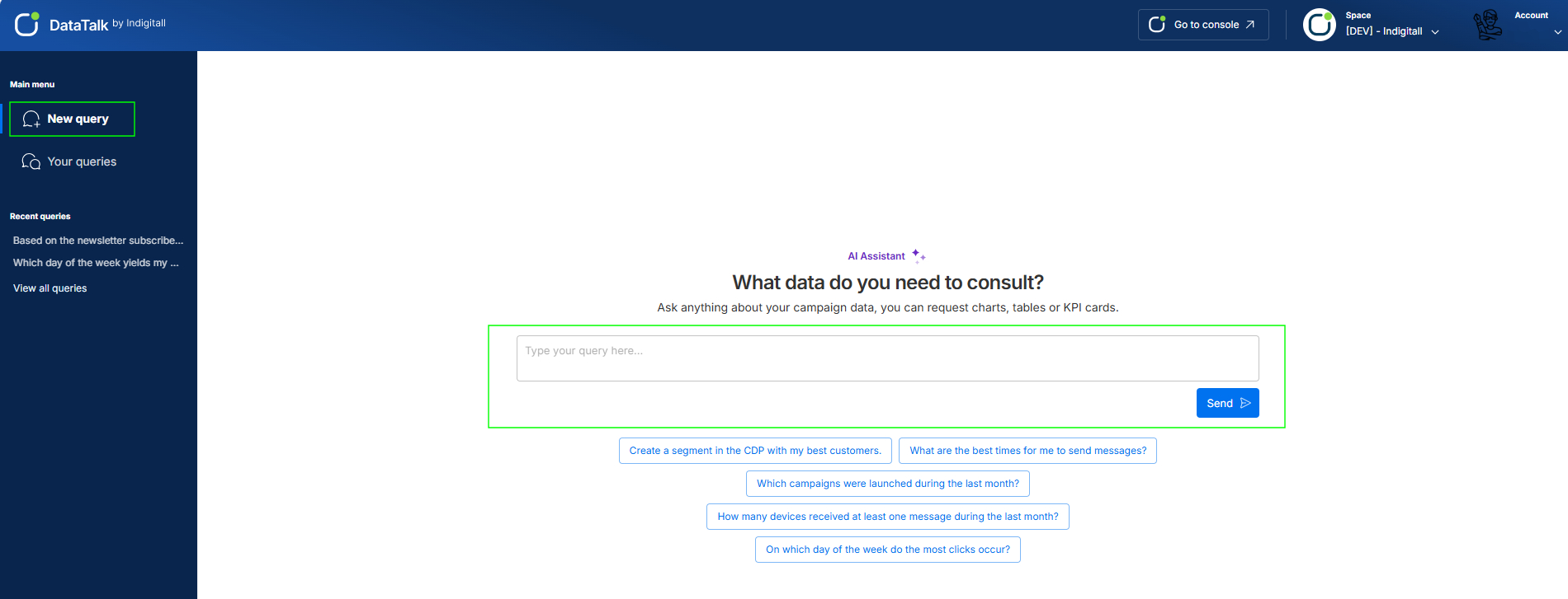 Data Talk - new query