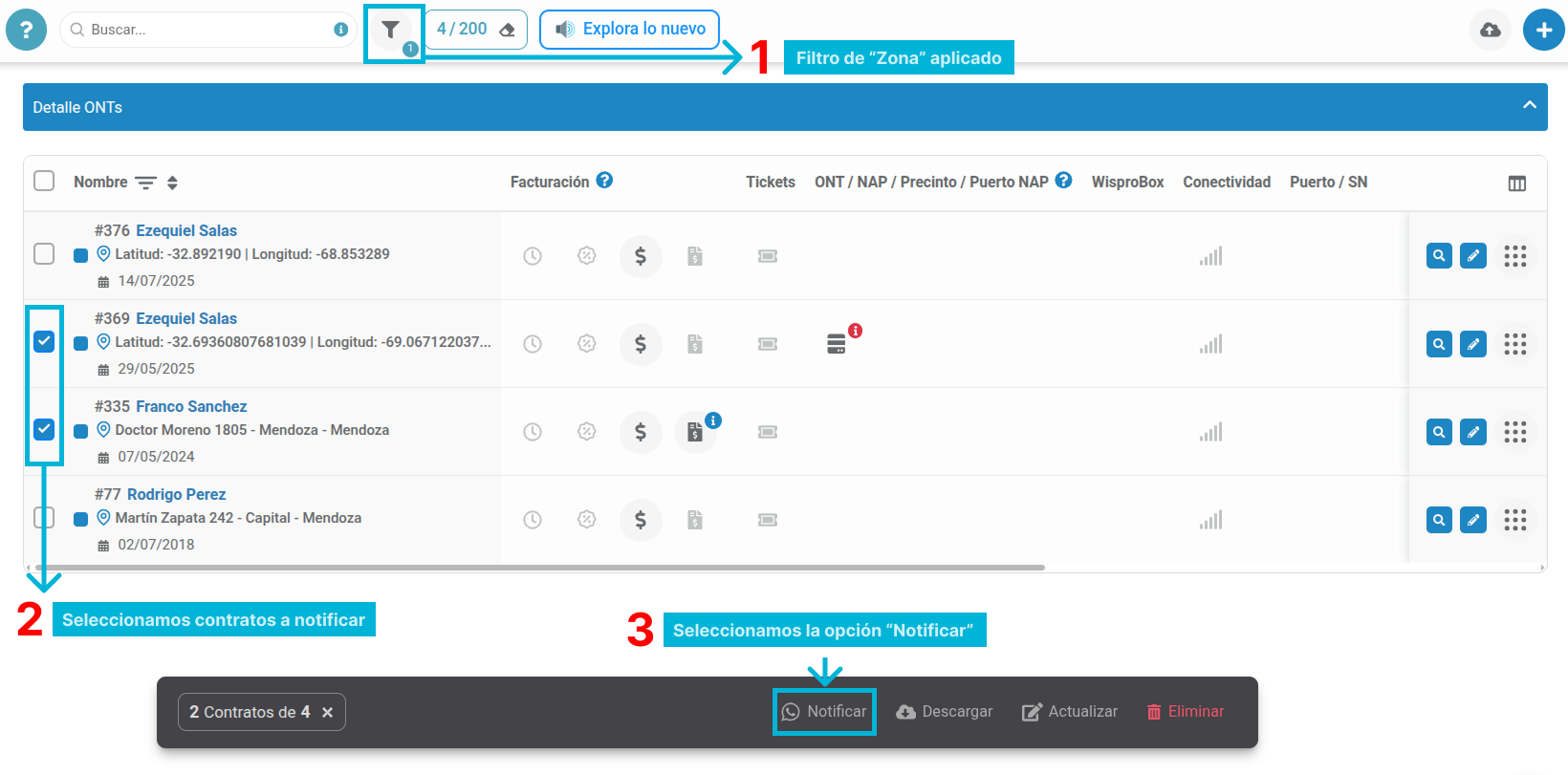 Cómo enviar notificaciones desde Wispro con Hola Suite