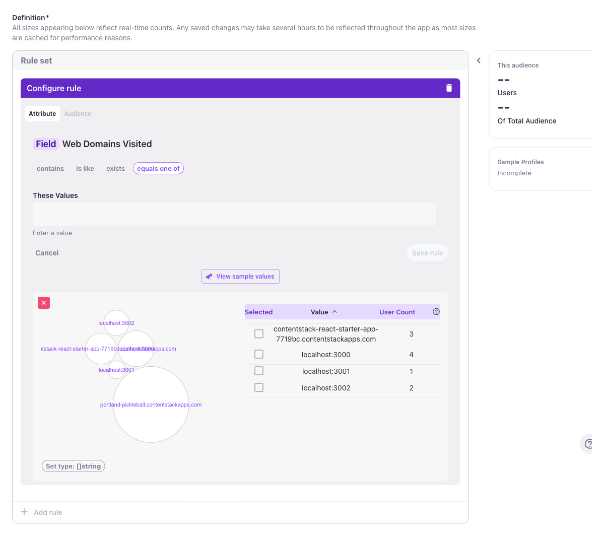 Set field rule configuration