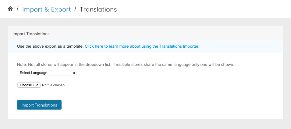 Importing language translations