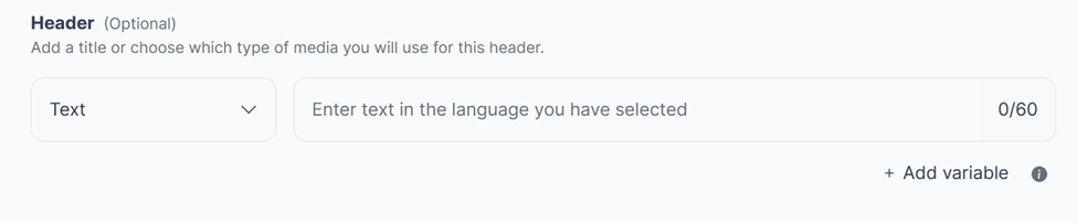 Figure 44: Choosing the text for the header.