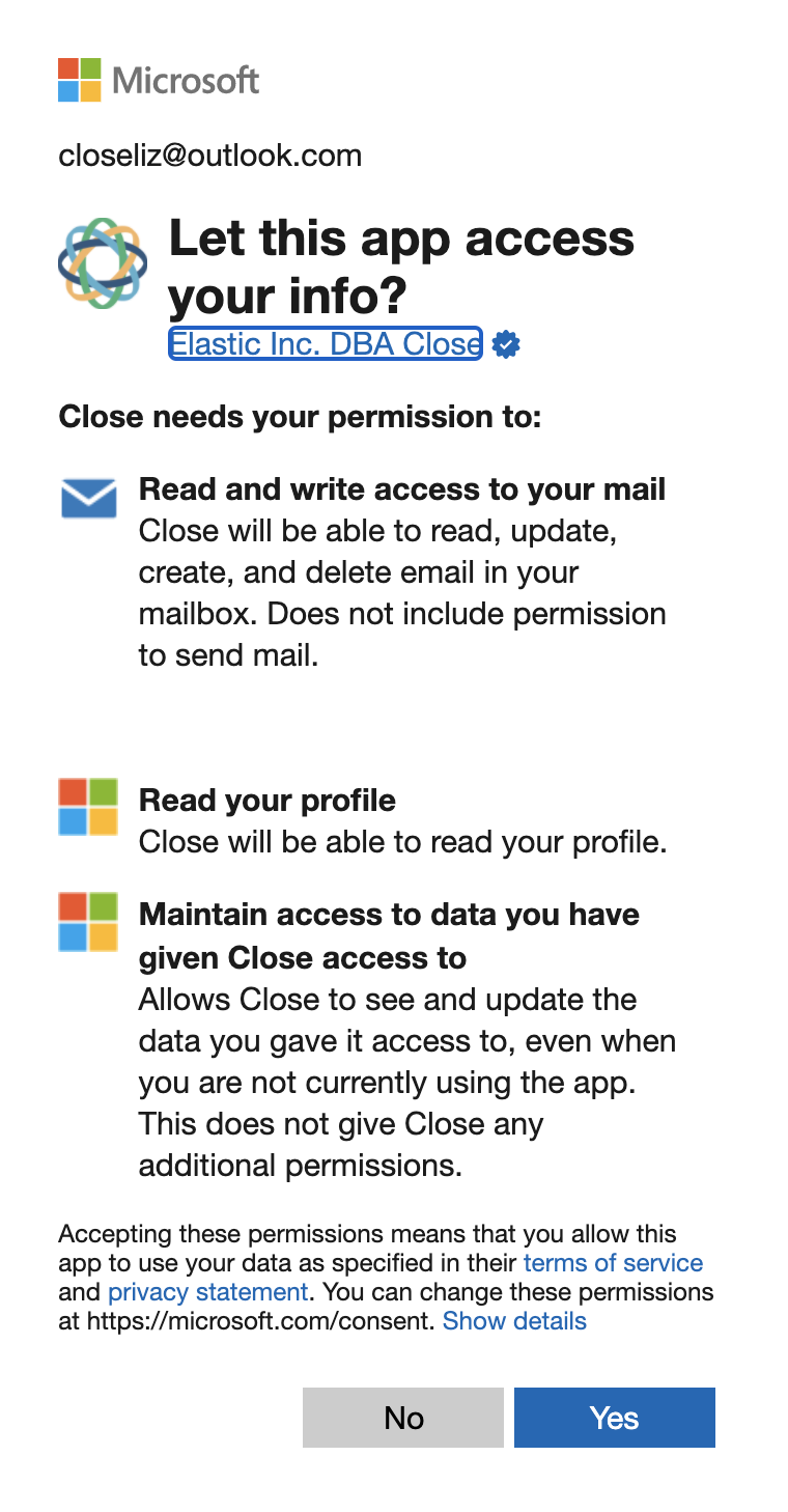 Connecting Your Email (Microsoft Authentication)