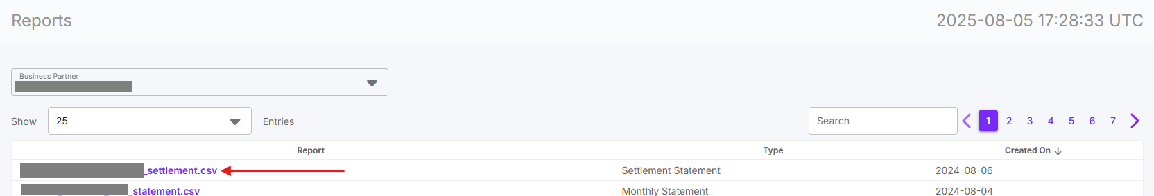 Download a settlement report