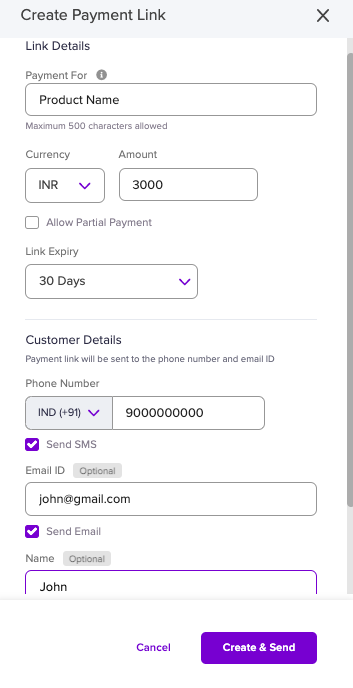 Create Payment Link - 1