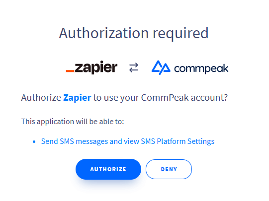 Screenshot of the Authorization required dialog